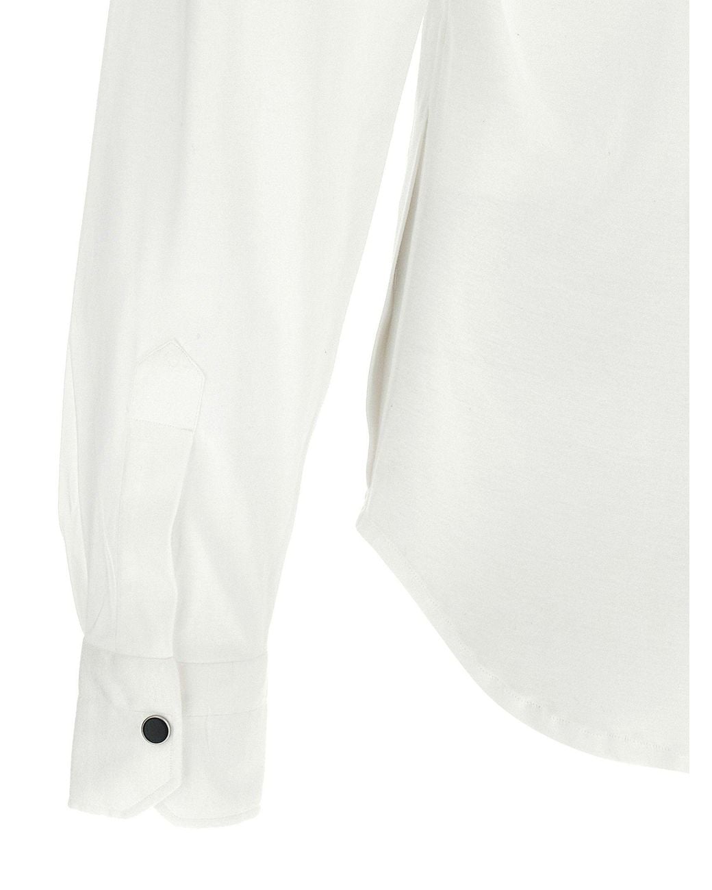 Kiton White Cotton Casual Shirt for men