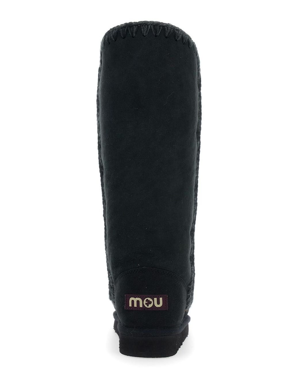 Mou Black Eskimo Boots With Braided Effect And Logo Patch On The Rear