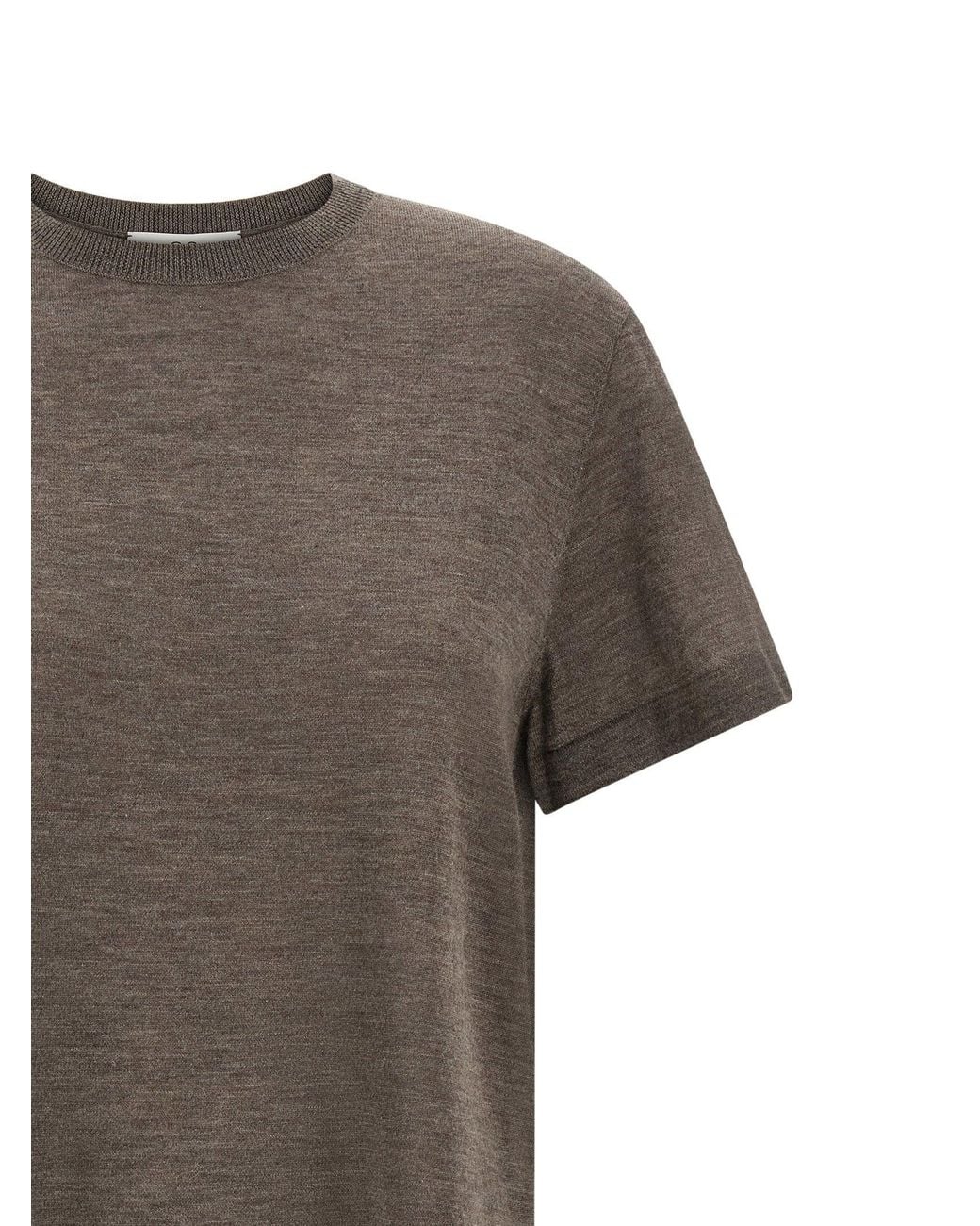 Co. Cashmere Knit T-Shirt in Gray | Lyst
