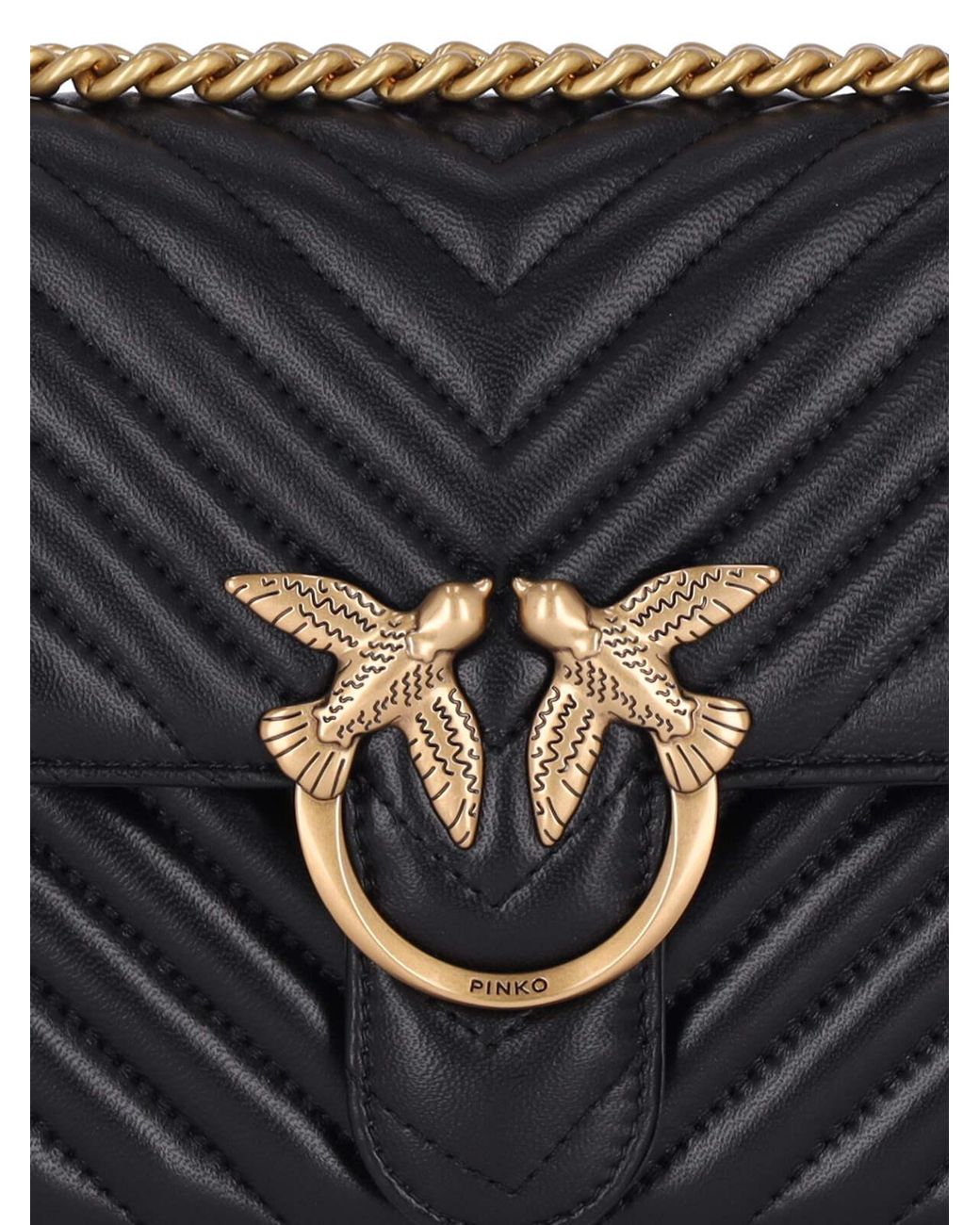 Pinko Black Classic Love One Crossbody Bag