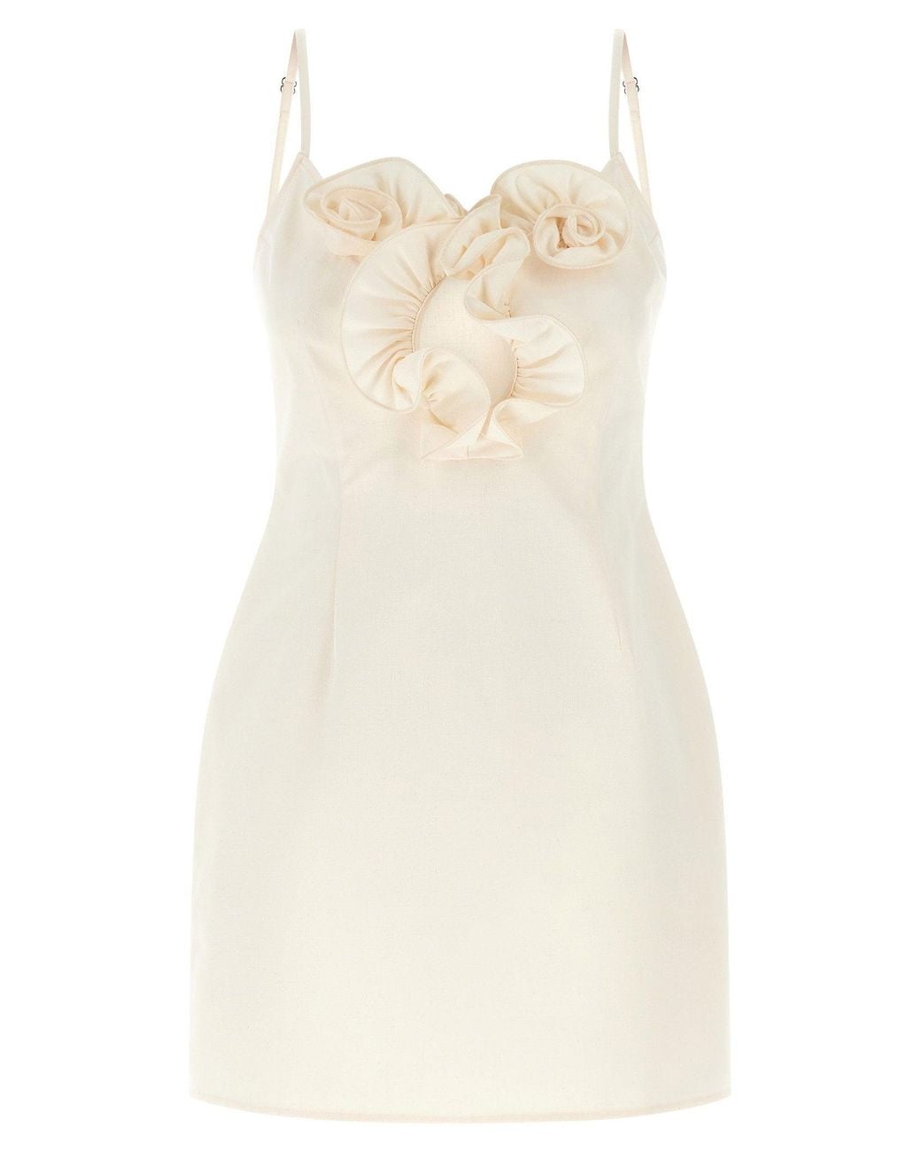Magda Butrym Natural Three-Dimensional Floral Appliqué Dress