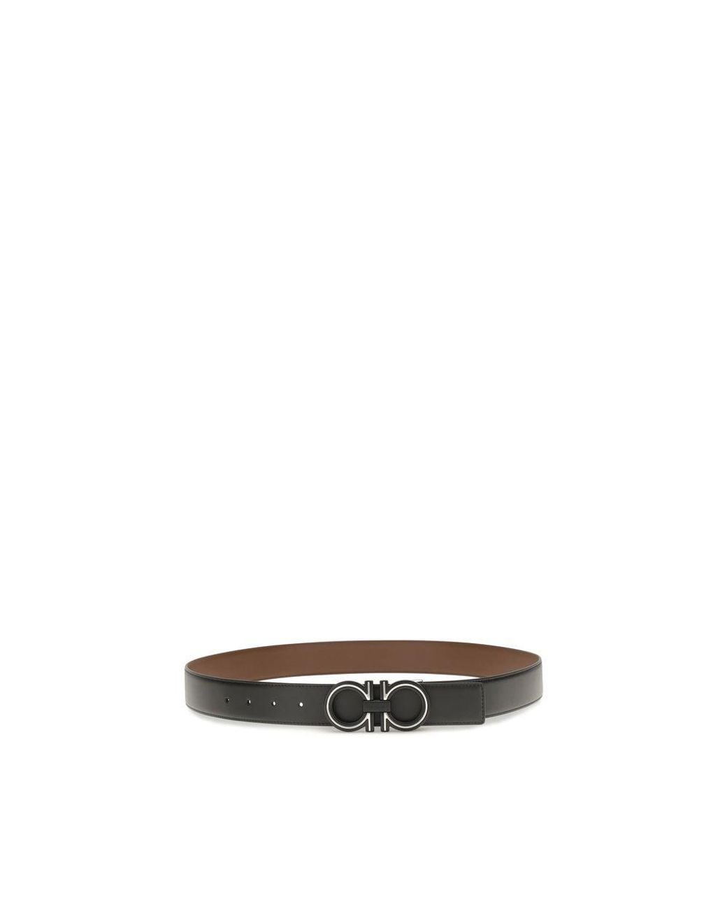 Ferragamo Black Blue Calf Leather Bos Taurus Regular Belt for men