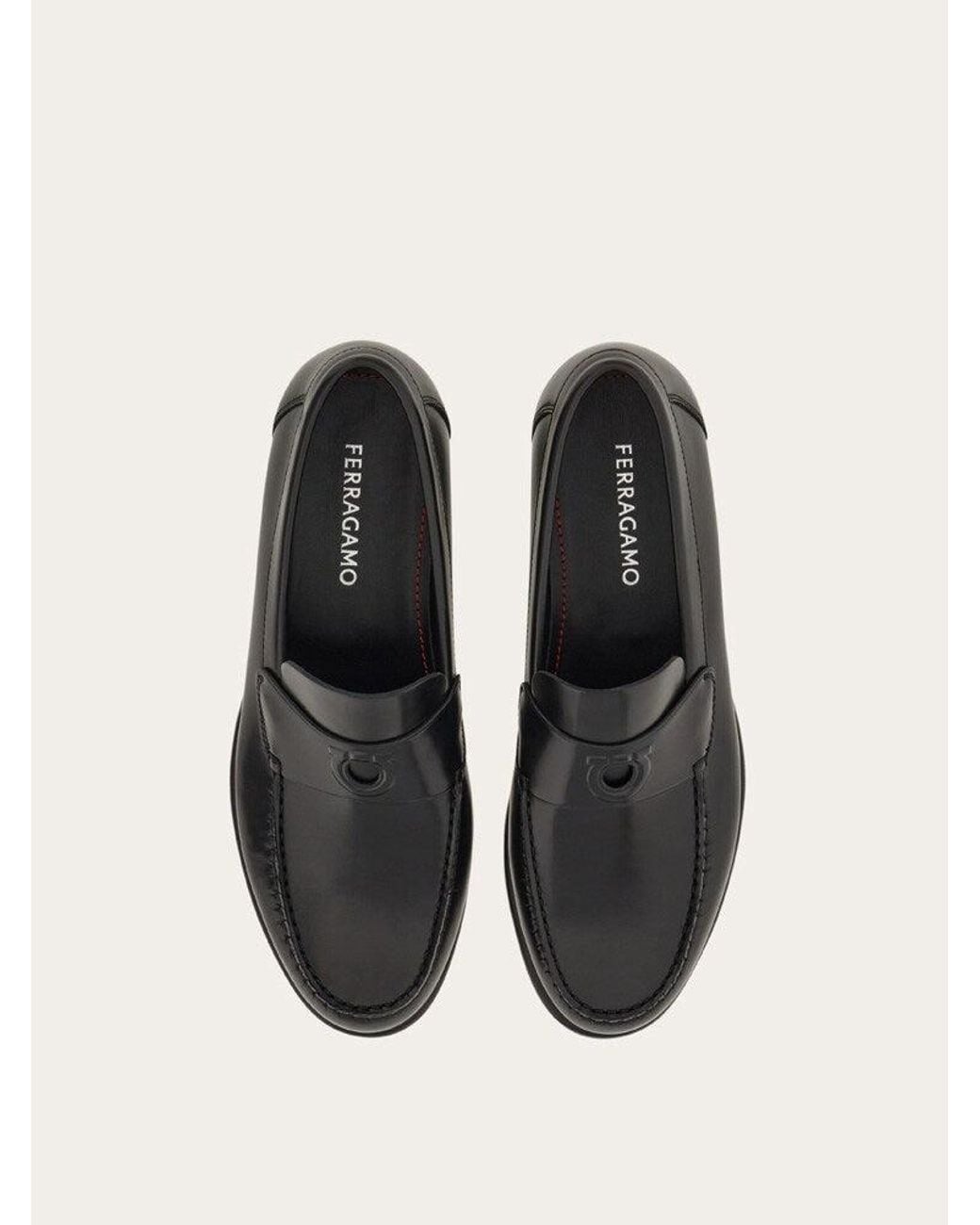 Ferragamo White Calf Leather Loafers for men