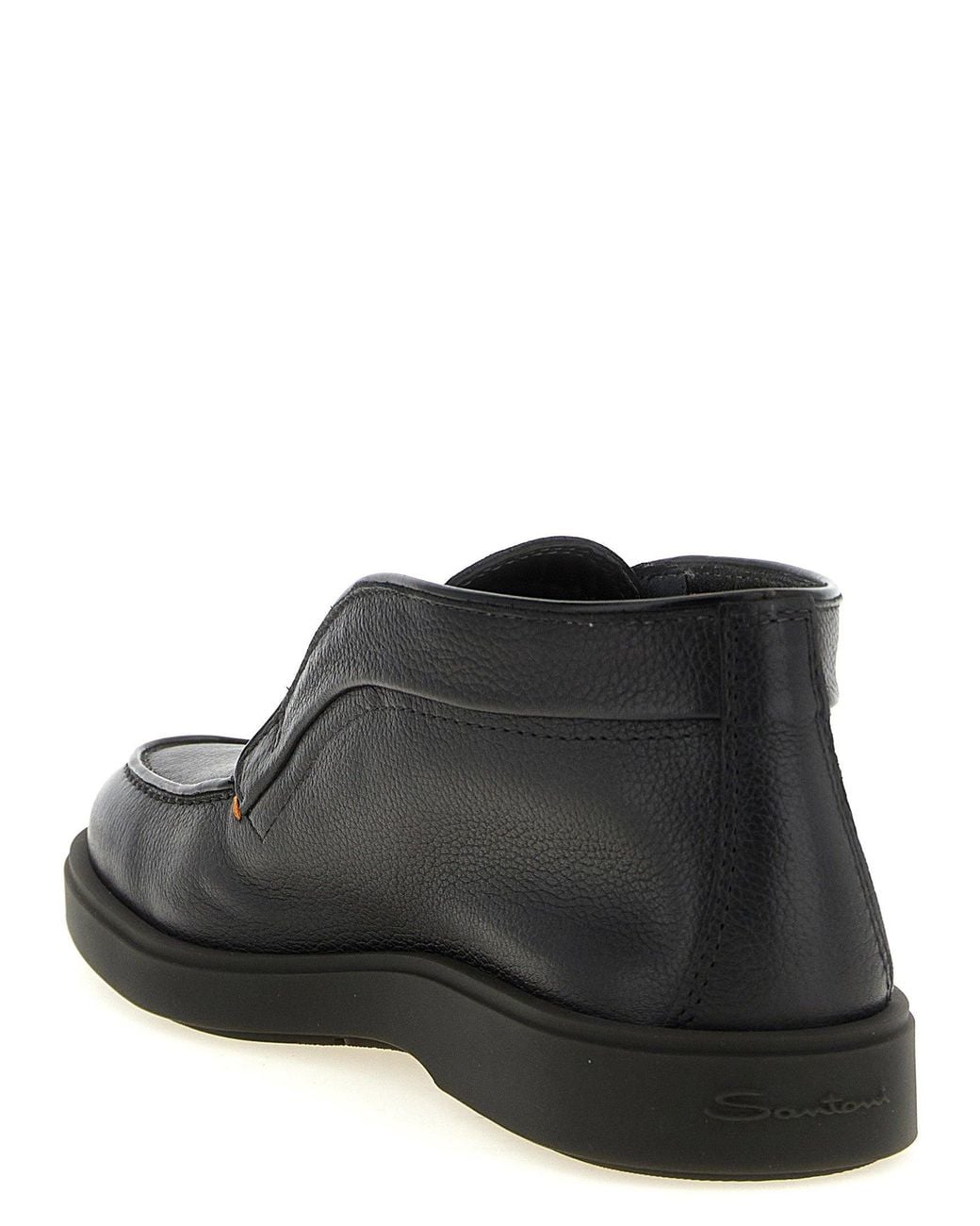 Santoni Black Ankle Boot for men