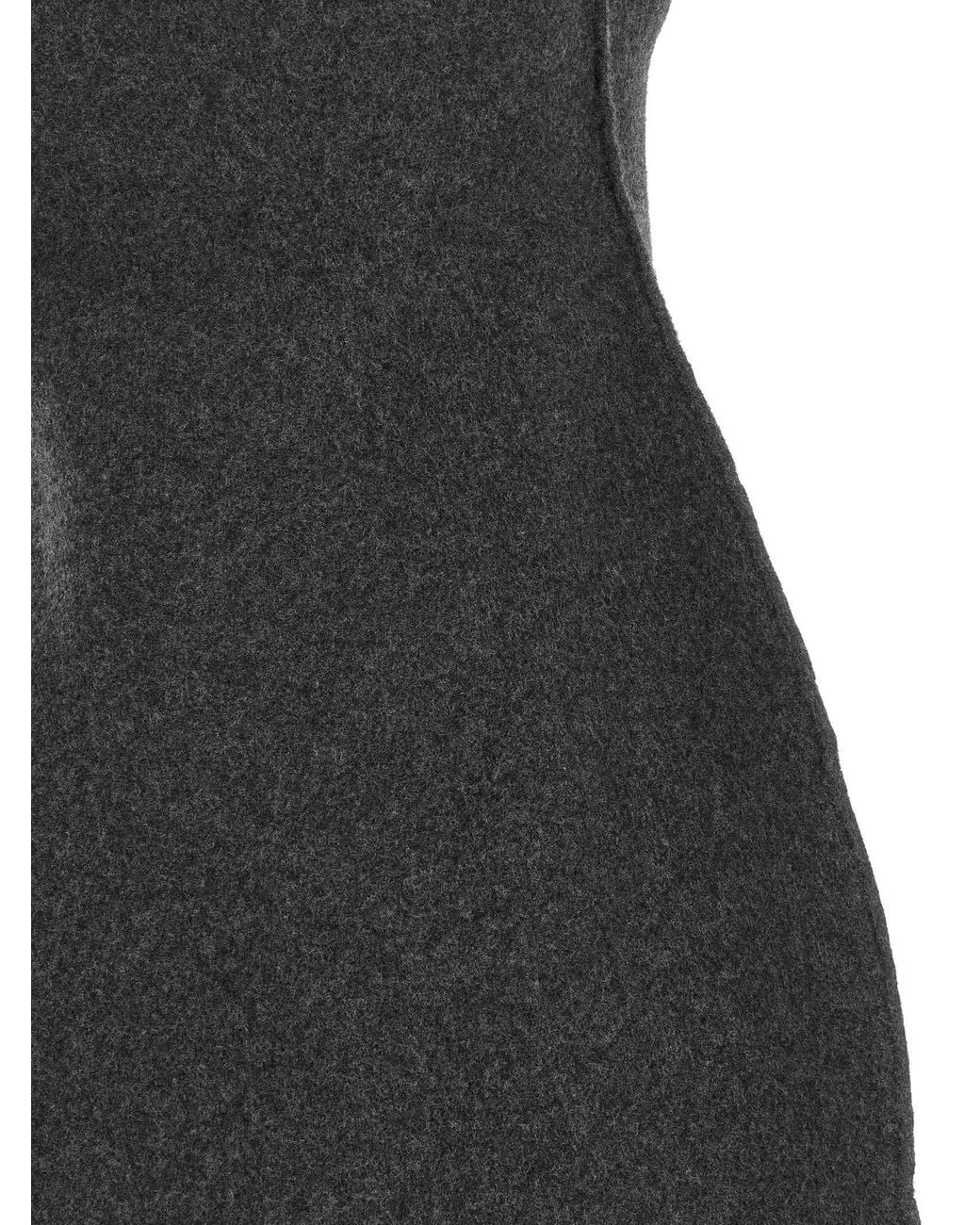 Jil Sander Black Virgin Wool A-Line Dress
