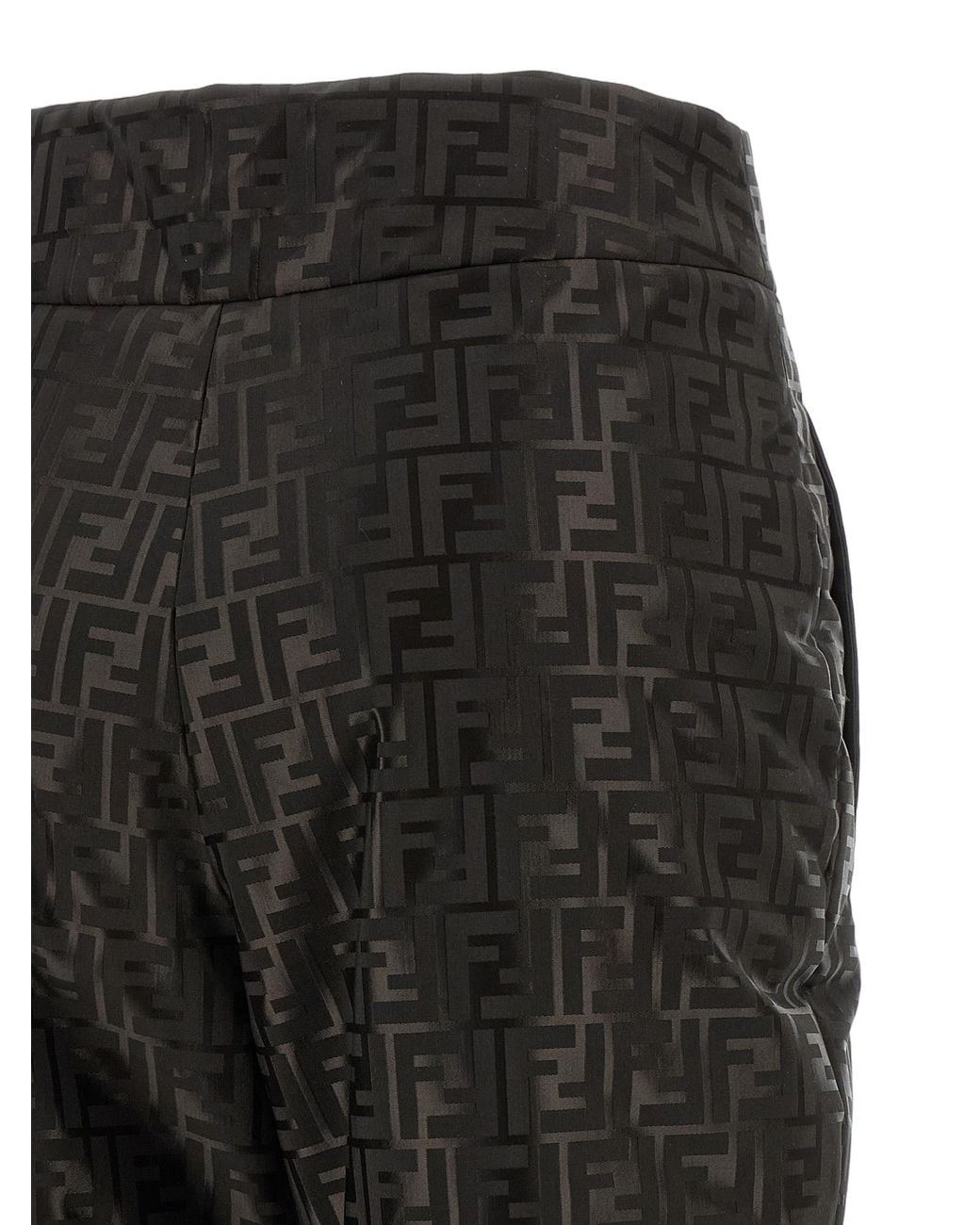 Fendi Black Fendi Ff Monogram Cotton-Polyamide Trousers