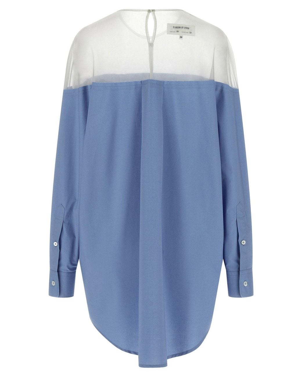 MM6 by Maison Margiela Blue Tulle-Insert Cotton Poplin Shirt