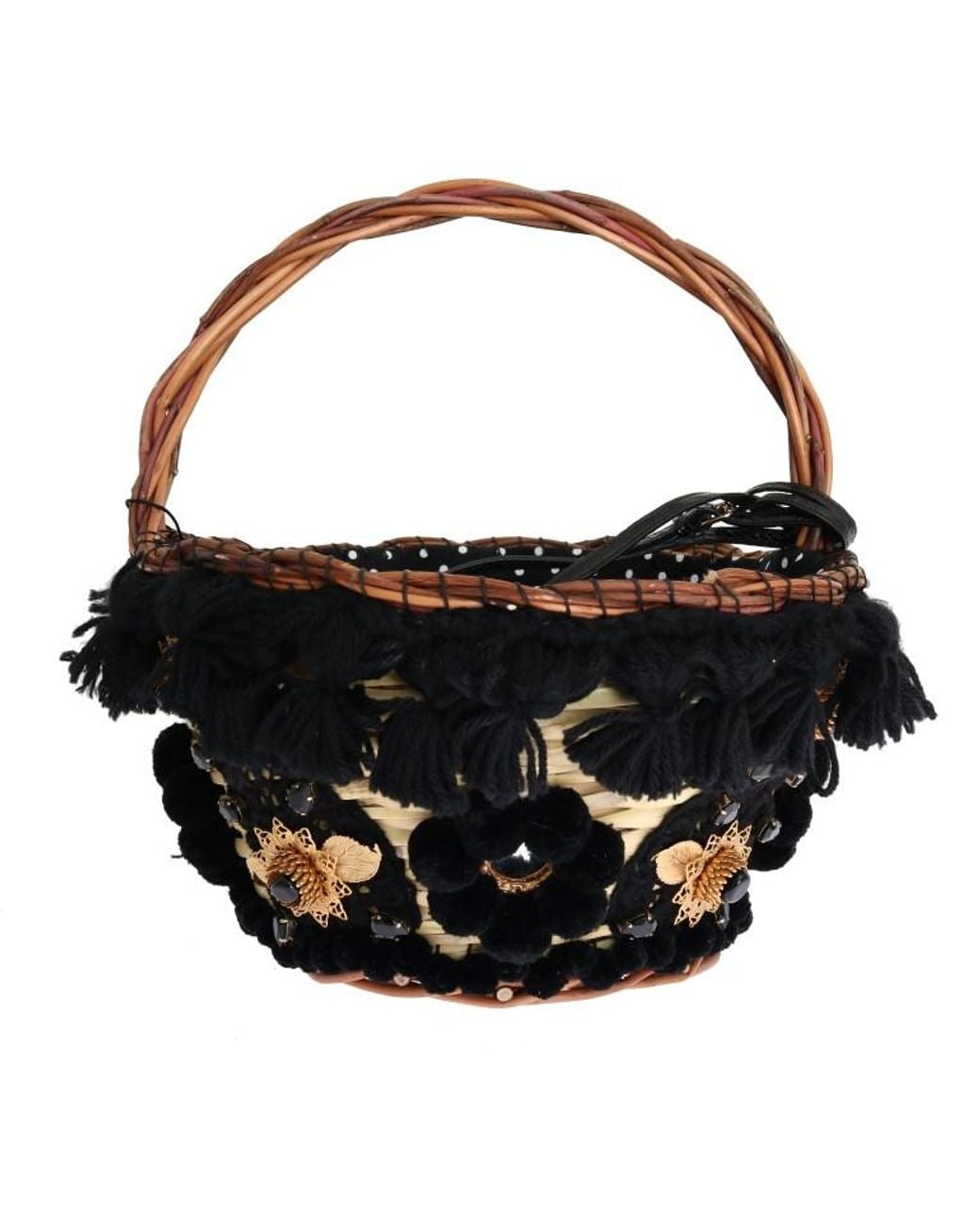 Dolce & Gabbana Black Chic & Straw Snakeskin Bucket Bag