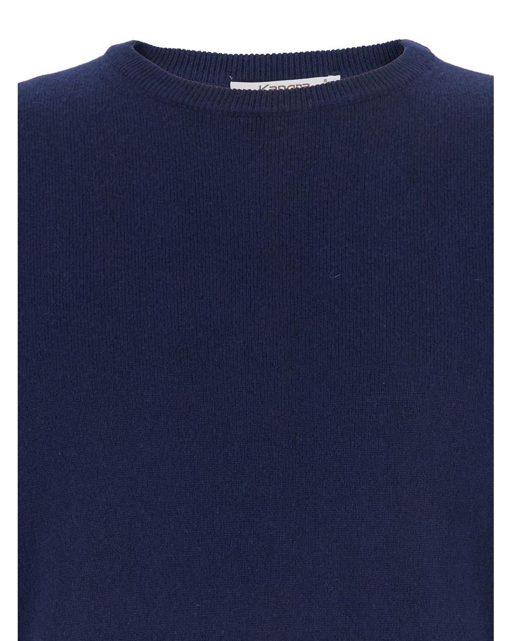 Kangra Blue Crewneck Sweater With Ribbed Trims for men