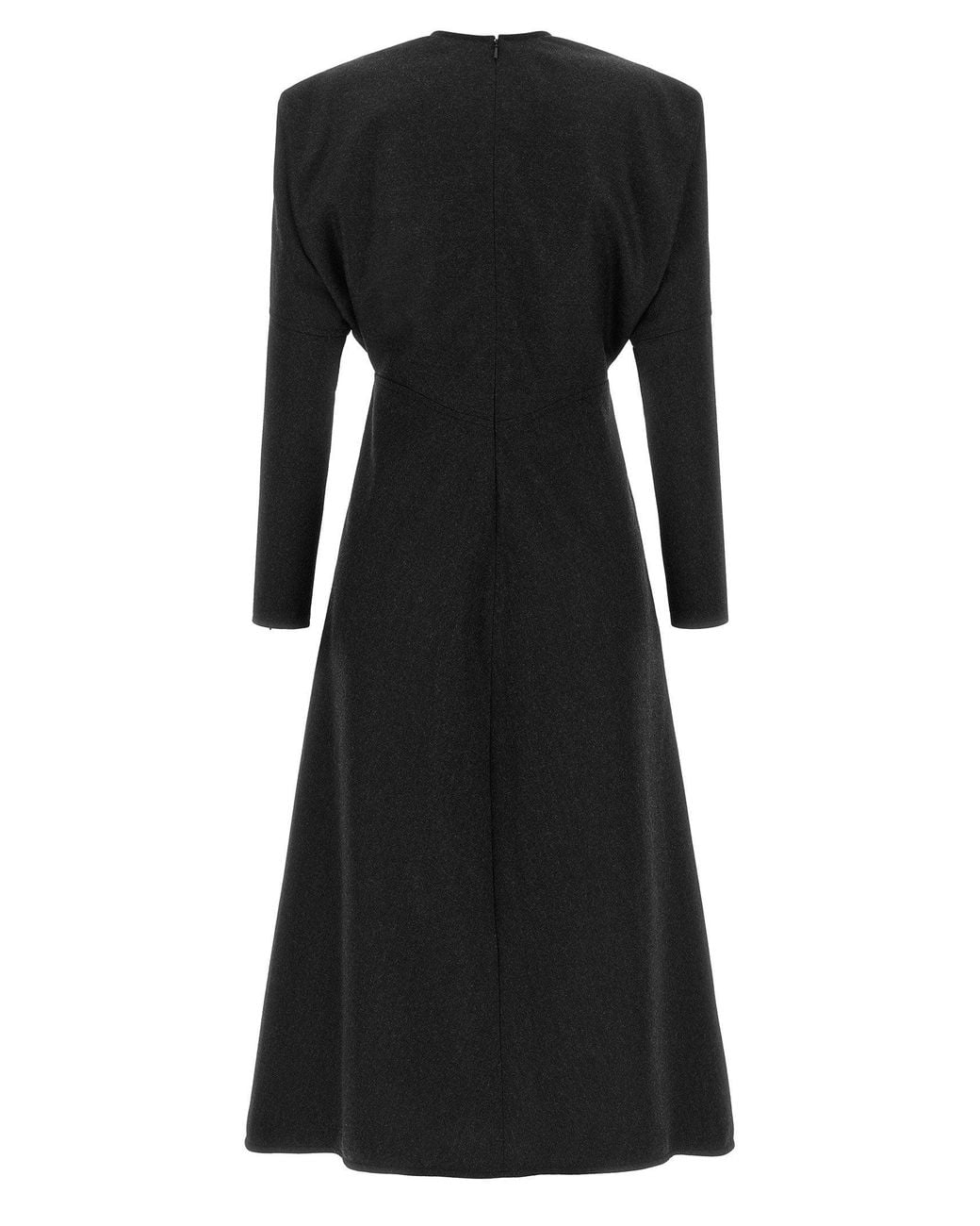 Victoria Beckham Black Dolman-Sleeve Virgin Wool Dress