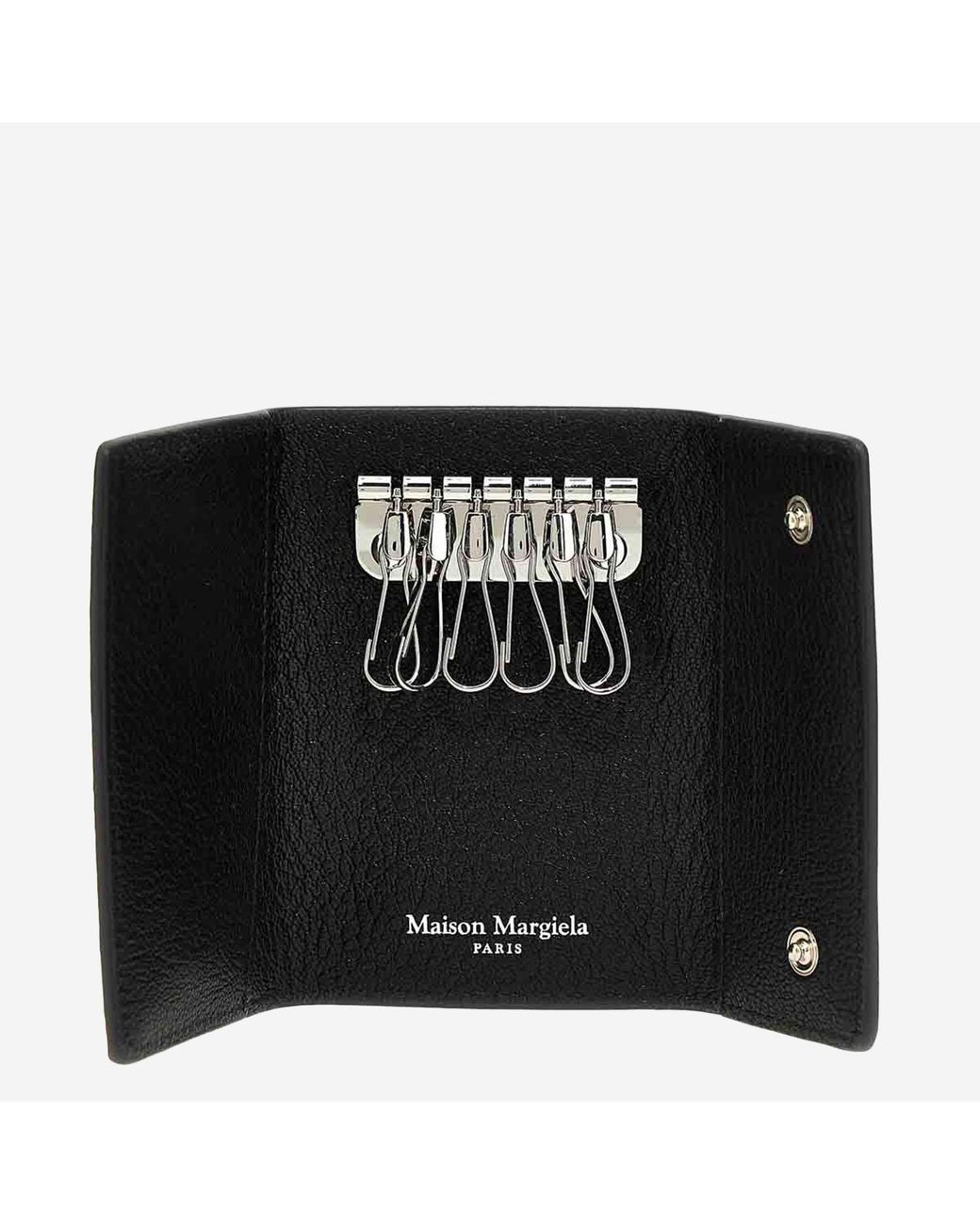 Maison Margiela Black Leather Keyring Wallets & Purses