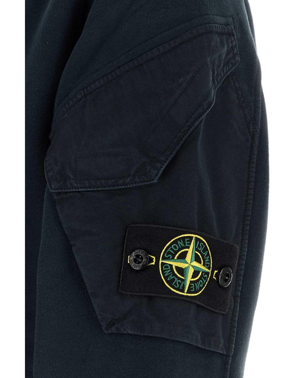 Stone Island Blue Stone Island Cotton Gabardine Hooded Jacket for men