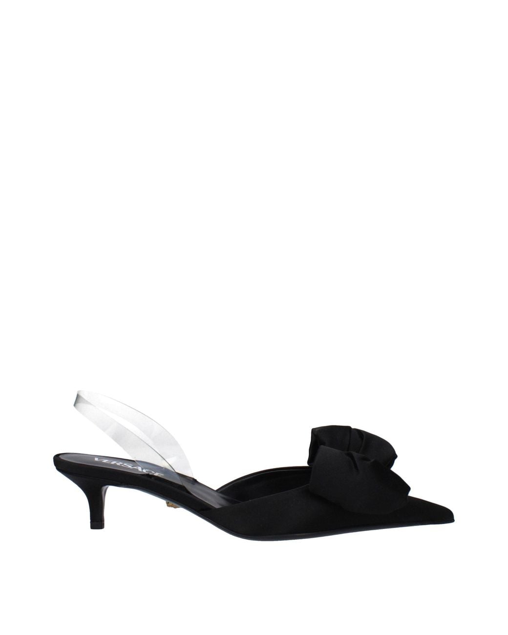 Versace Black Satin Flat Sandals