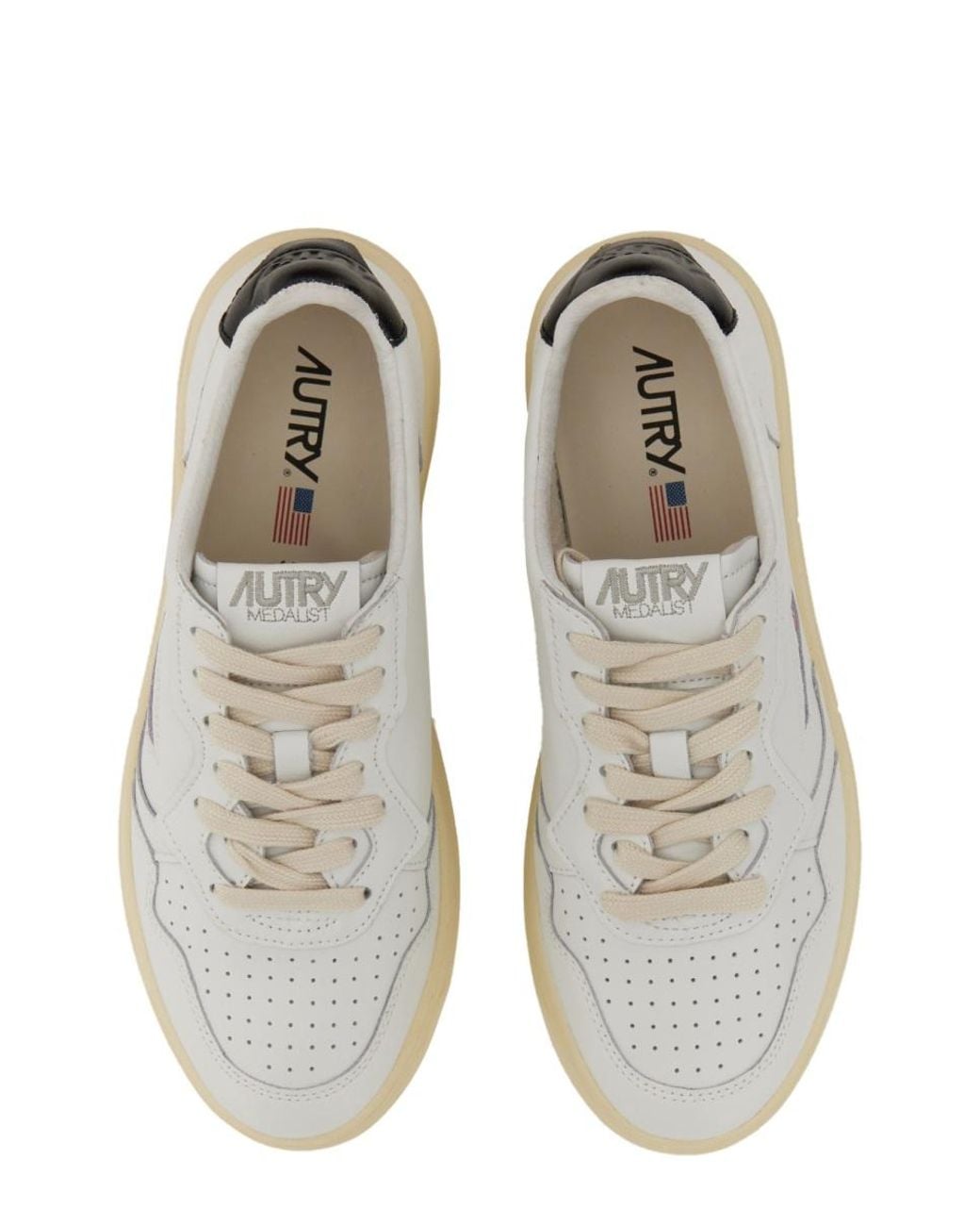 Autry White Autry Medalist Low Sneaker
