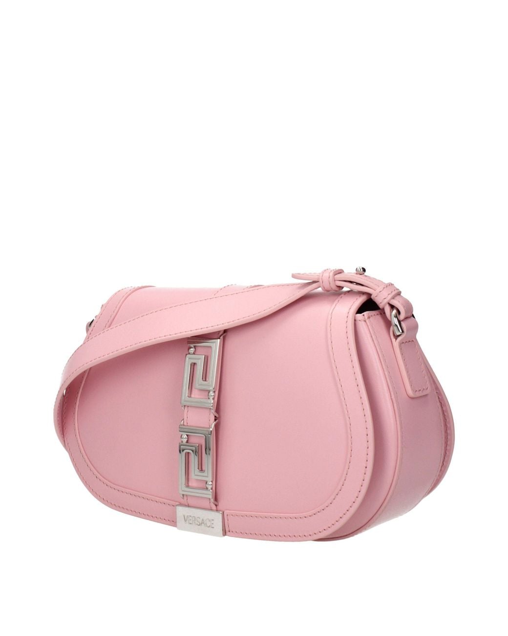 Versace Pink Shoulder Bags Leather