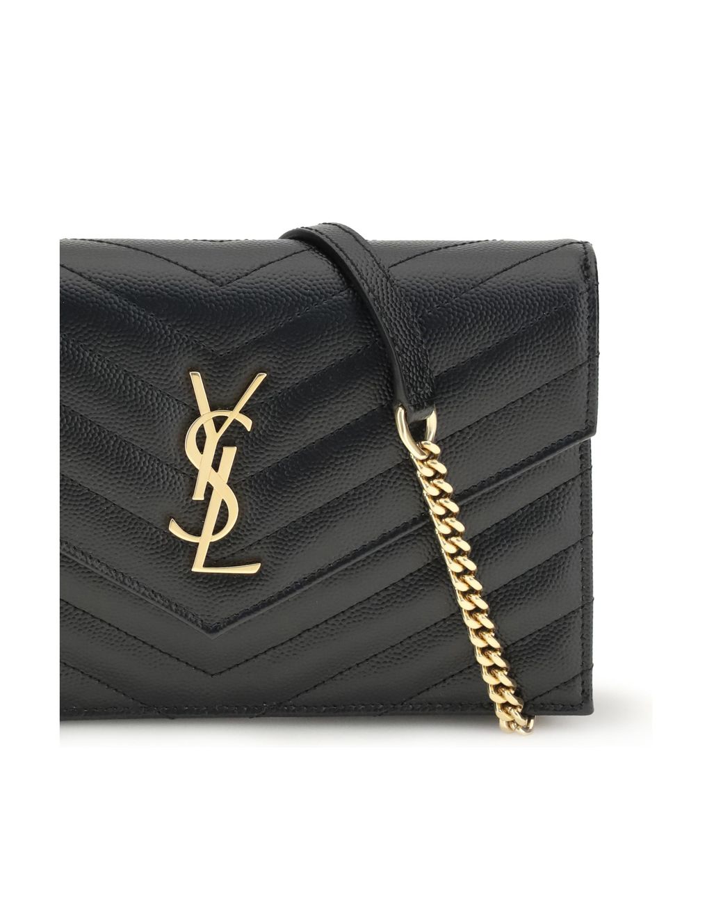 Saint Laurent Black Cassandre Mini Shoulder Bag