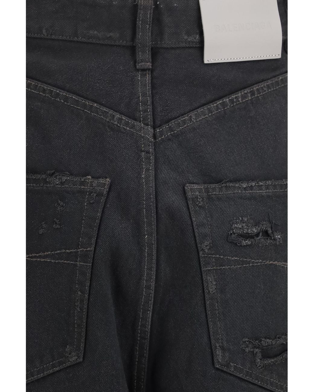 Balenciaga Blue High-Waisted Twisted-Seam Pants Cotton Trousers