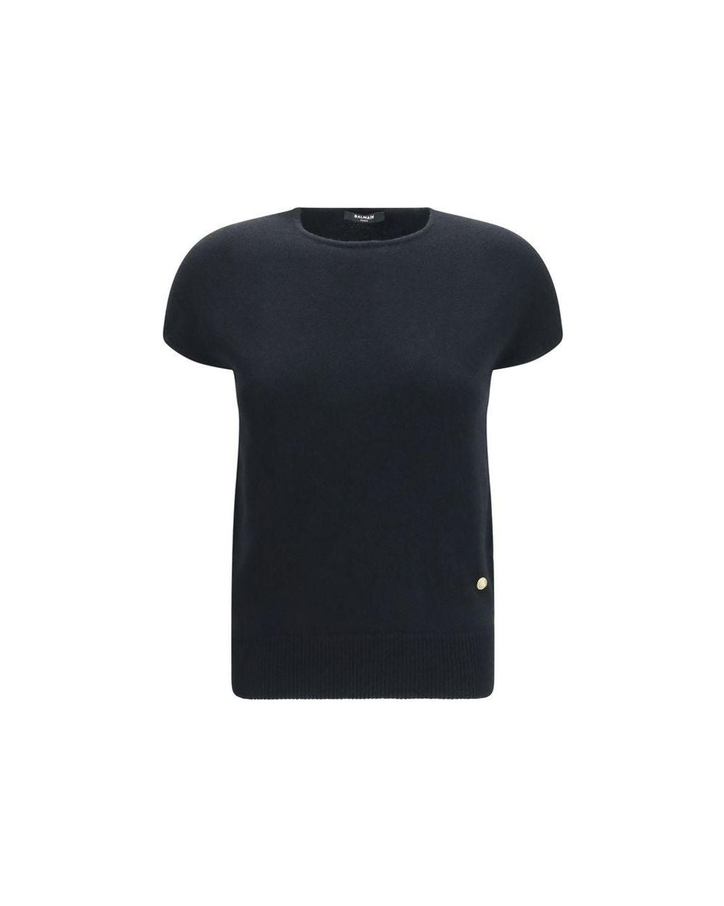 Balmain Black Wool Oves Aries Sleeveles Sweater