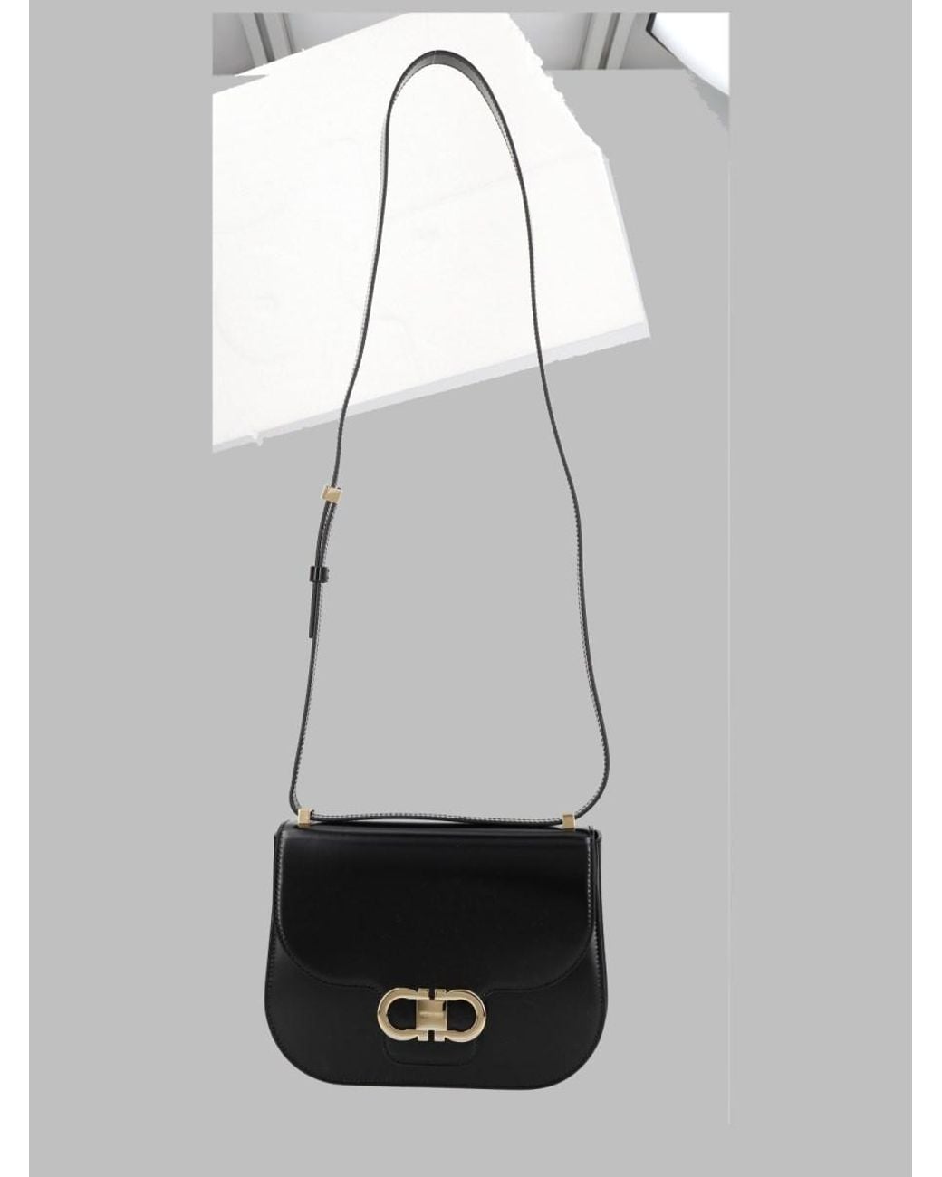 Ferragamo White North South Leather Shoulder Bag Calf