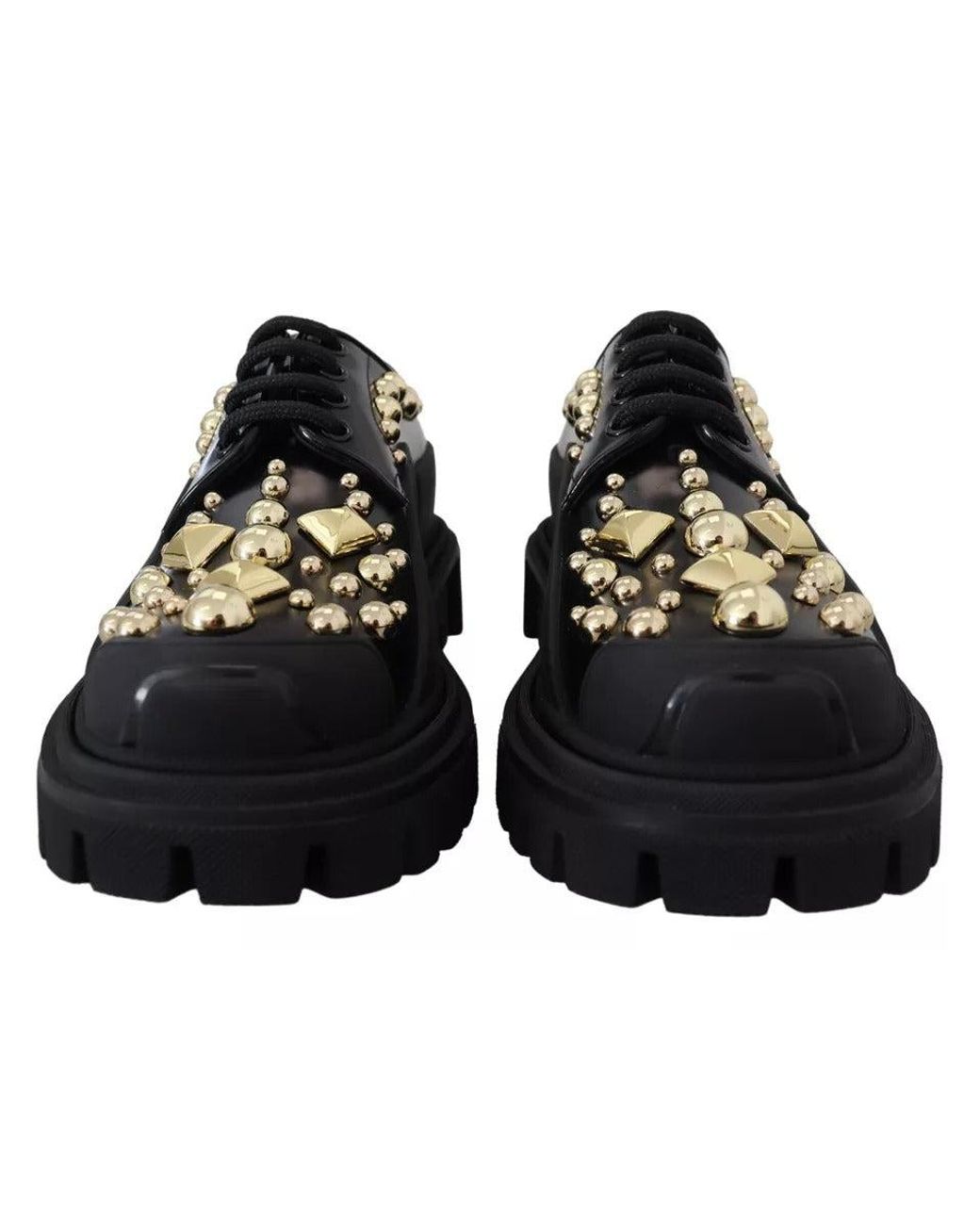 Dolce & Gabbana Black Studded Oxfords