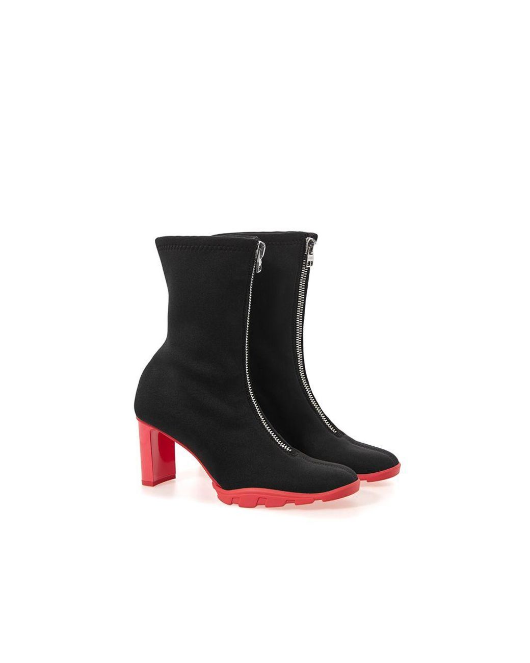 McQueen Black Neoprene Ankle Boots