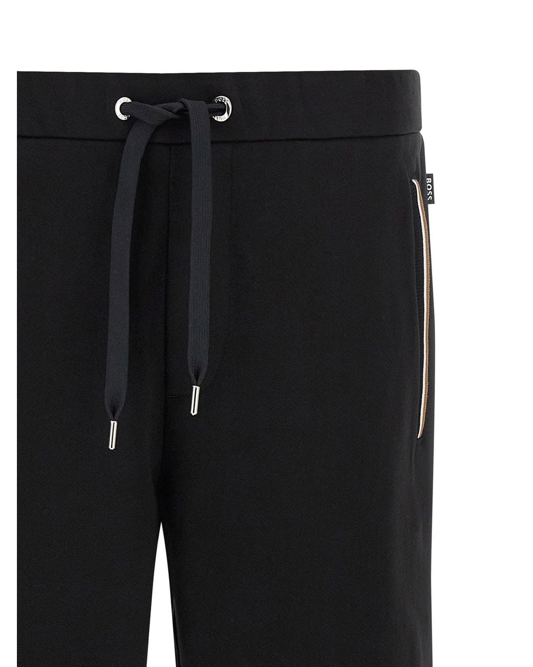 Boss Black Striped Knit Insert Joggers