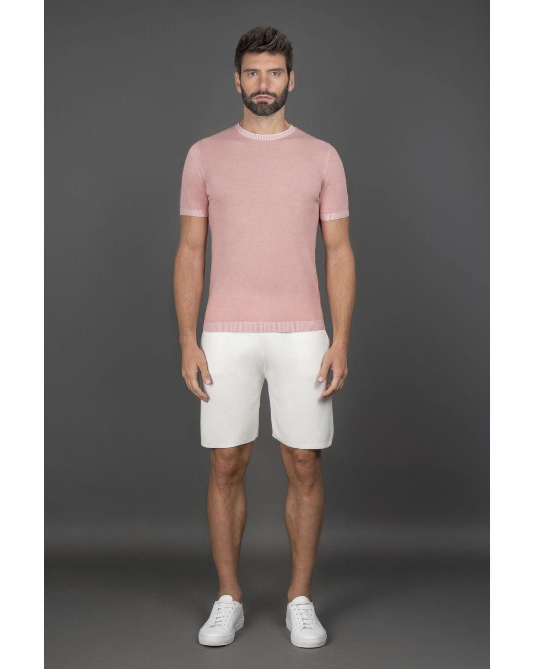 Moorer Black Light Short Sleeve Sweater for men