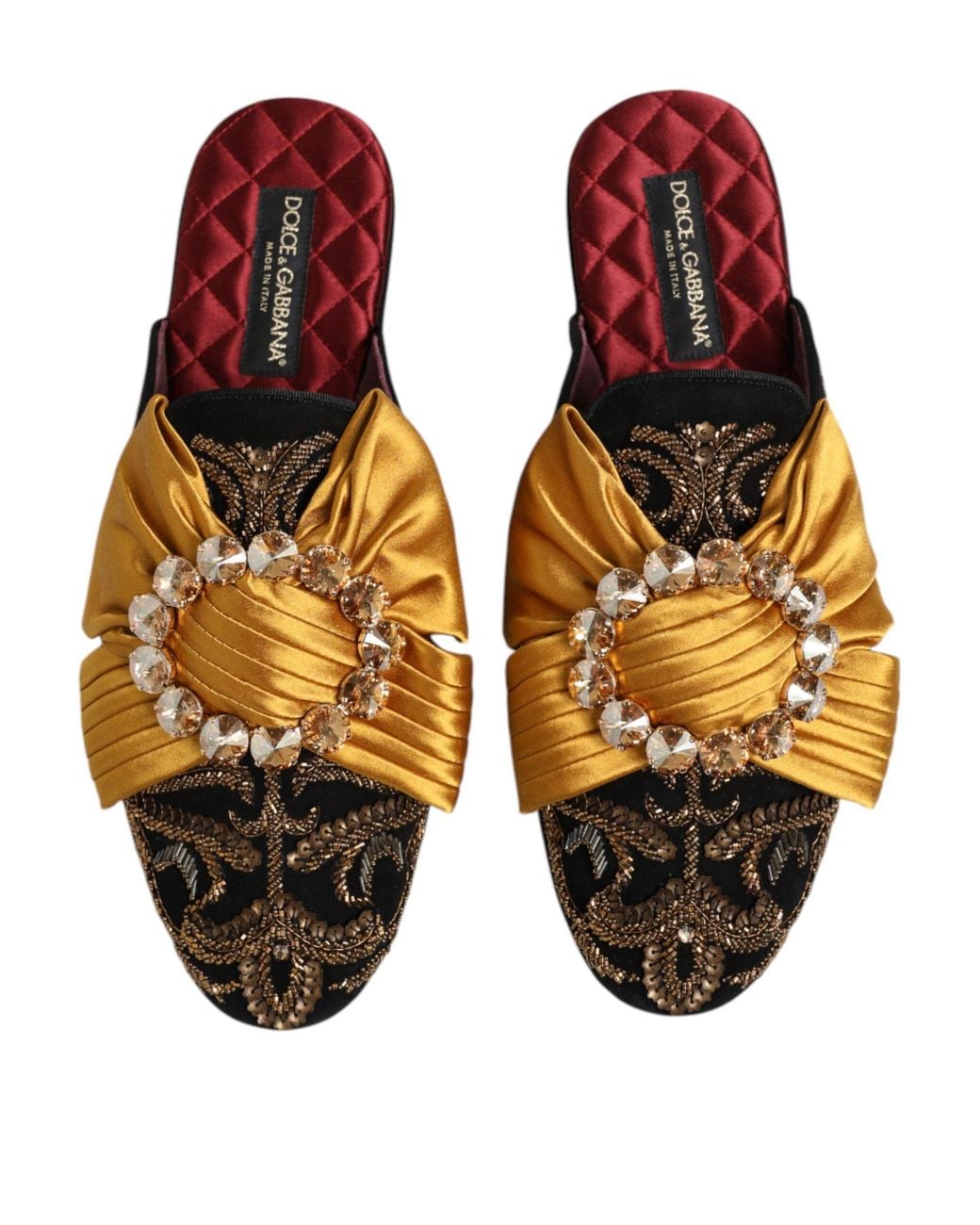 Dolce & Gabbana Multicolor Embellished Flat Sandals Shoes