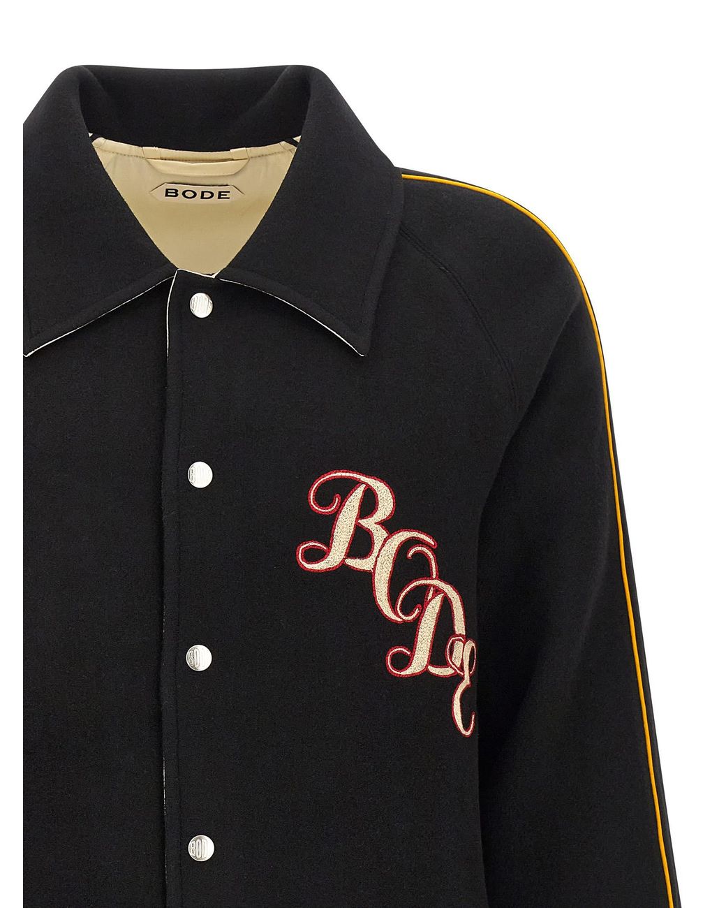 Bode Black 'Monogram Snap' Reversible Jacket for men