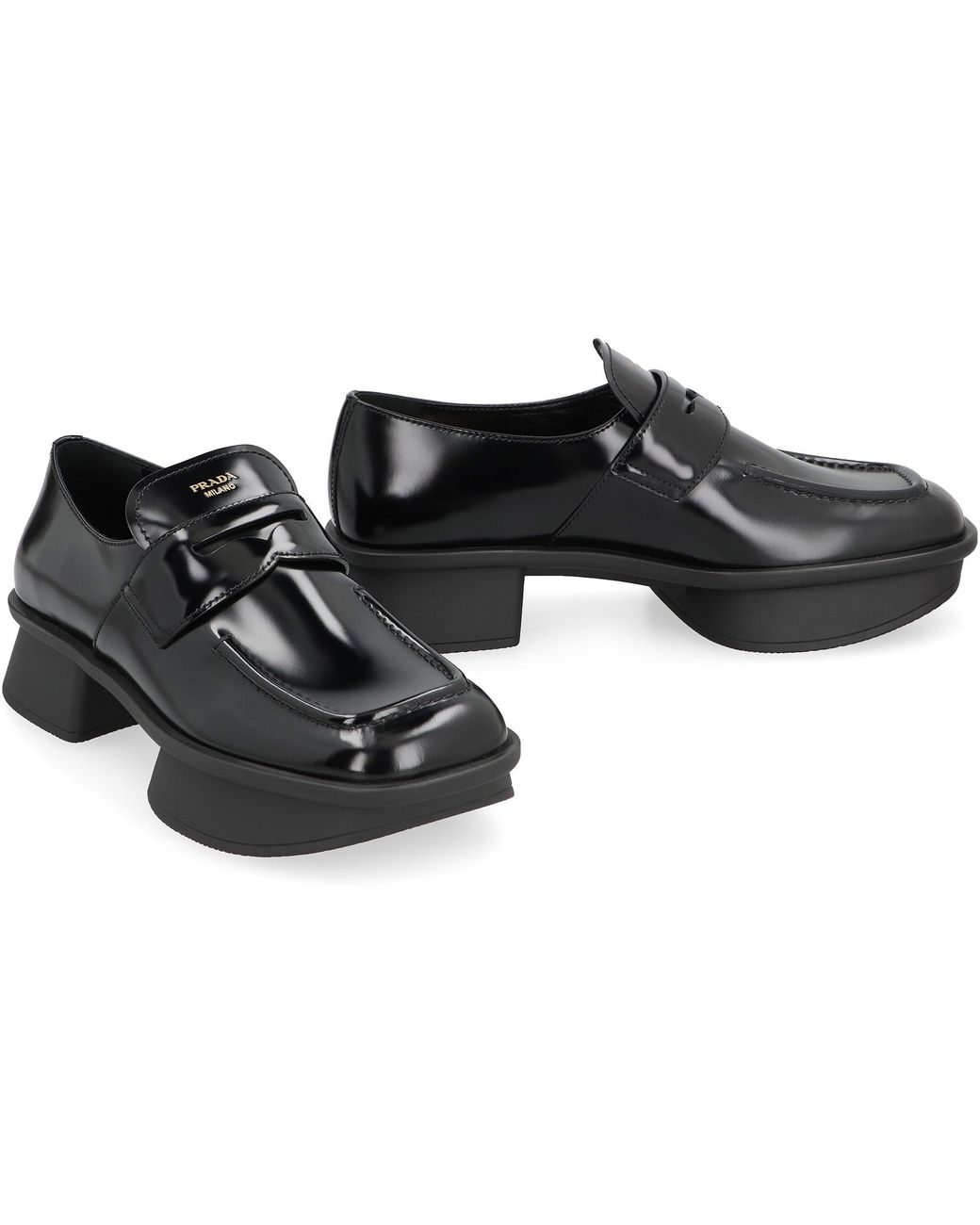 Prada Black Leather Loafers Calf