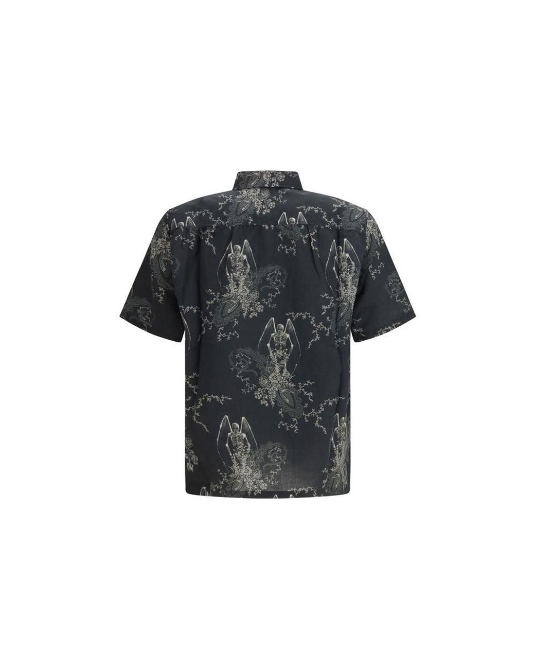 Our Legacy Black Gray Cotton Pattern Shirt for men