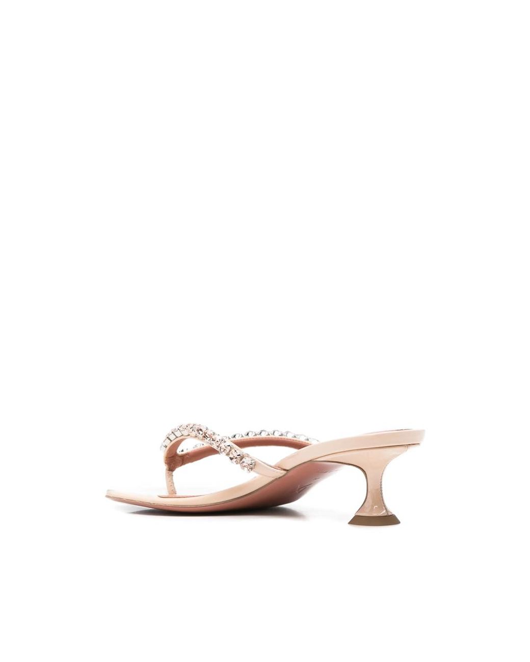AMINA MUADDI Natural Kitten Heel Sandals Gigi 45 Patent