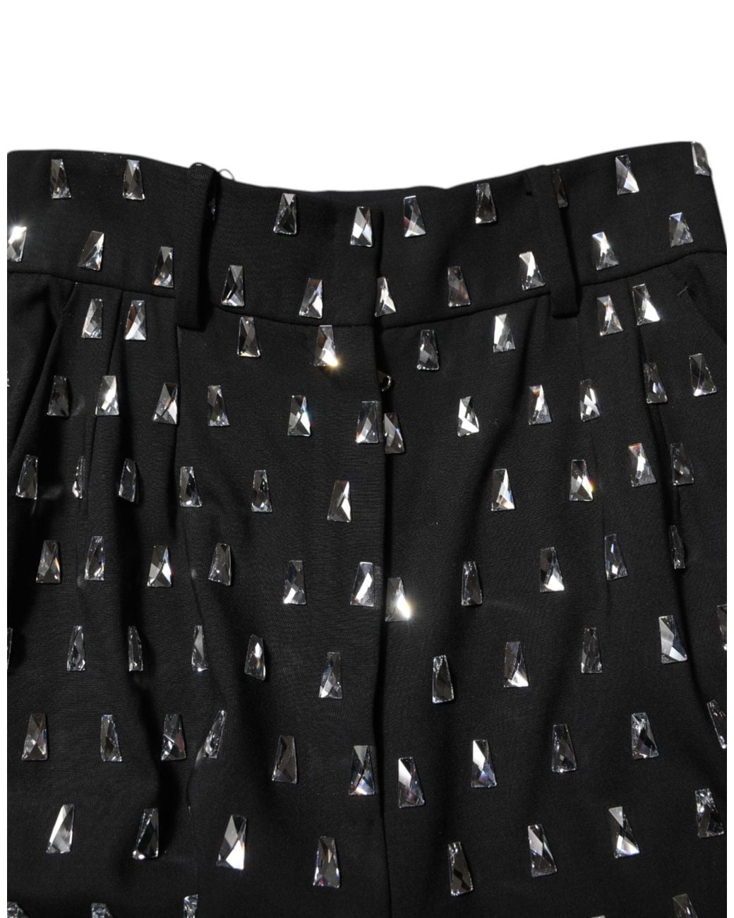 Dolce & Gabbana Black Embellished Wideleg Pants