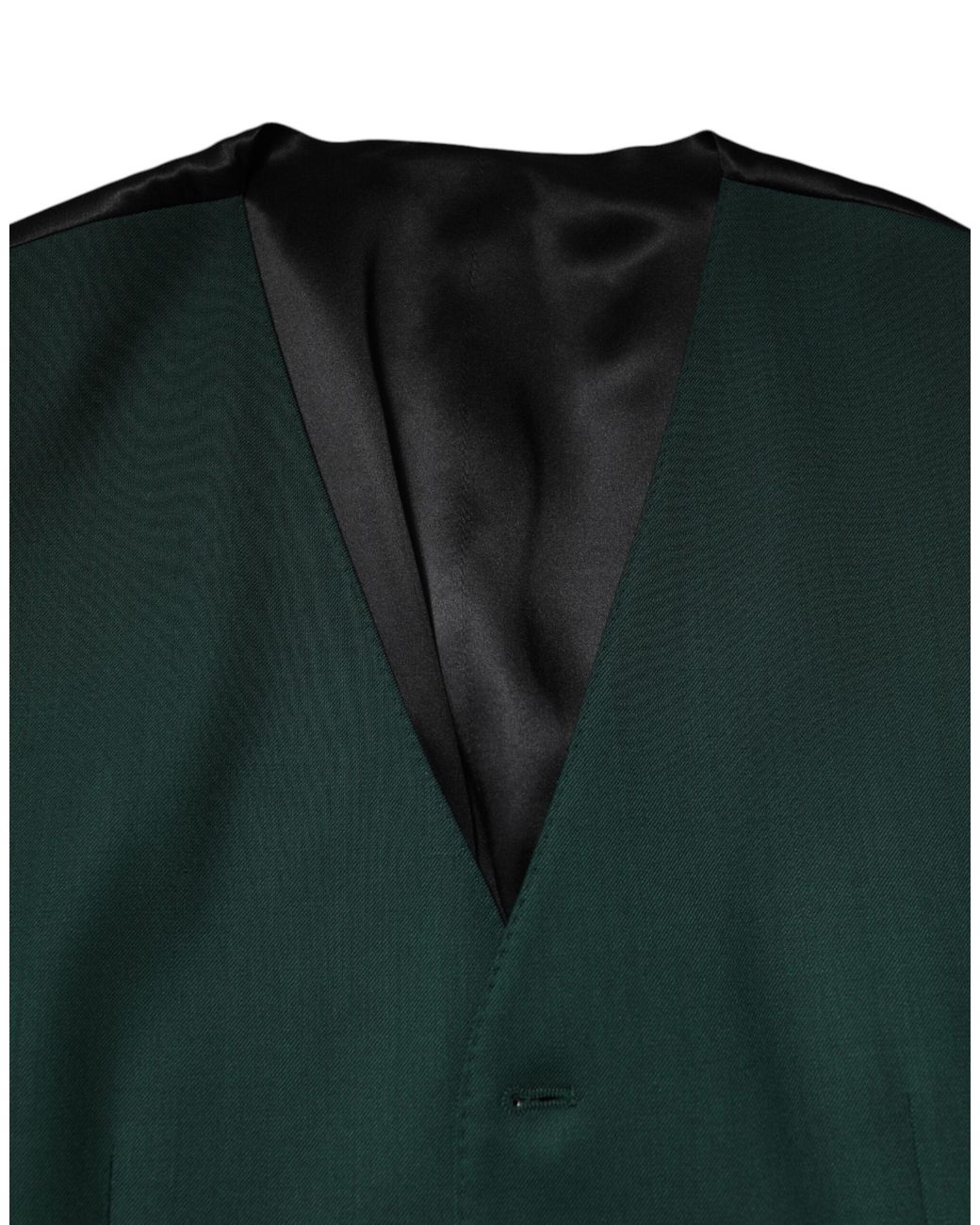 Dolce & Gabbana Green Wool Dress Formal Waistcoat Vest for men