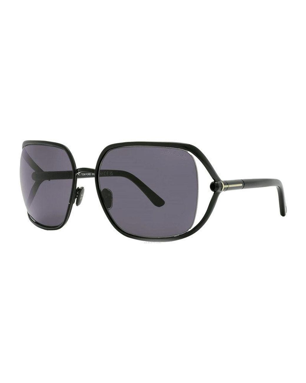 Tom Ford Black Sunglasses Square Semi Rim, Shiny Rose Frame And Lens Ft109228E