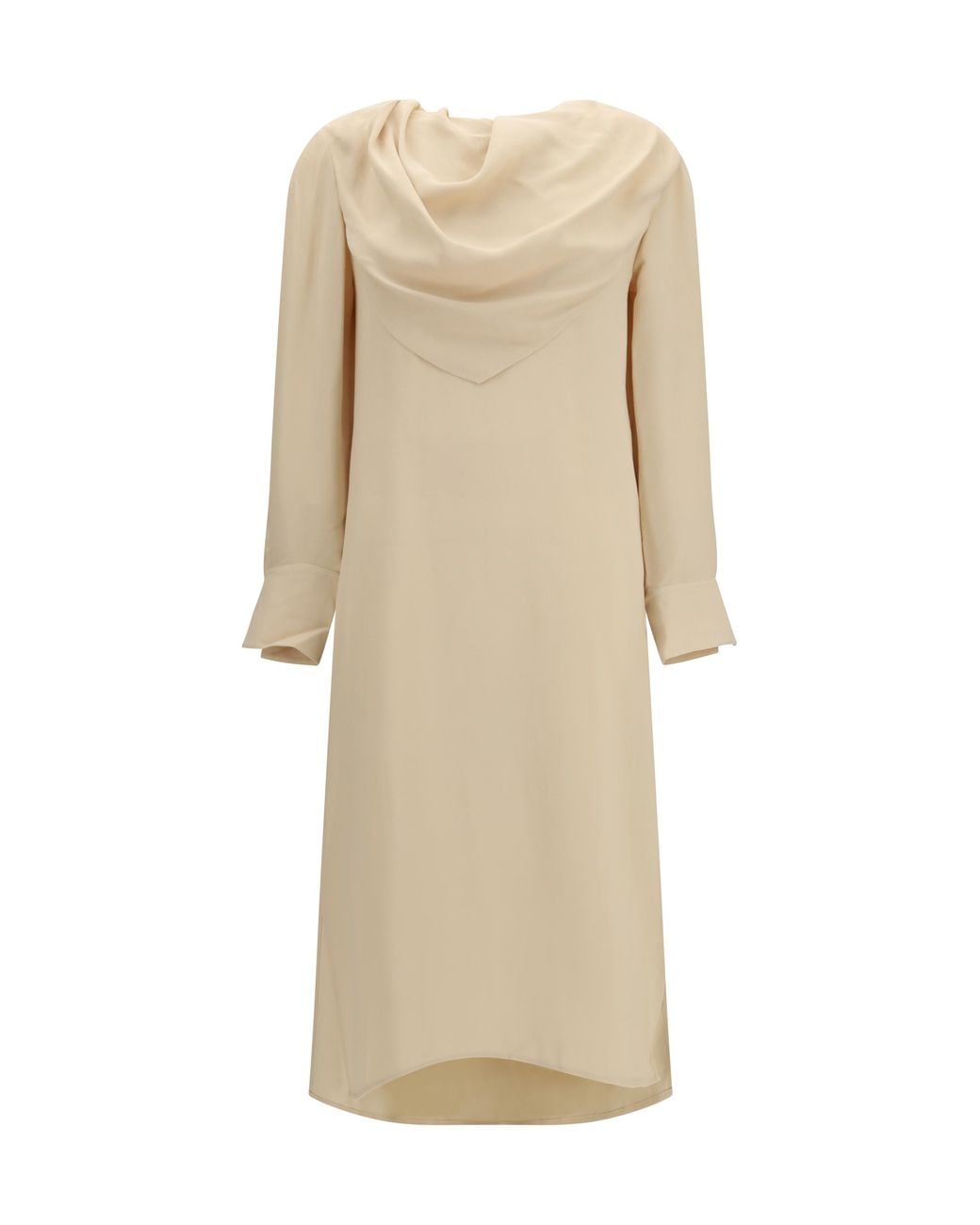 Acne Natural Draped Midi Dress Viscose Sweater