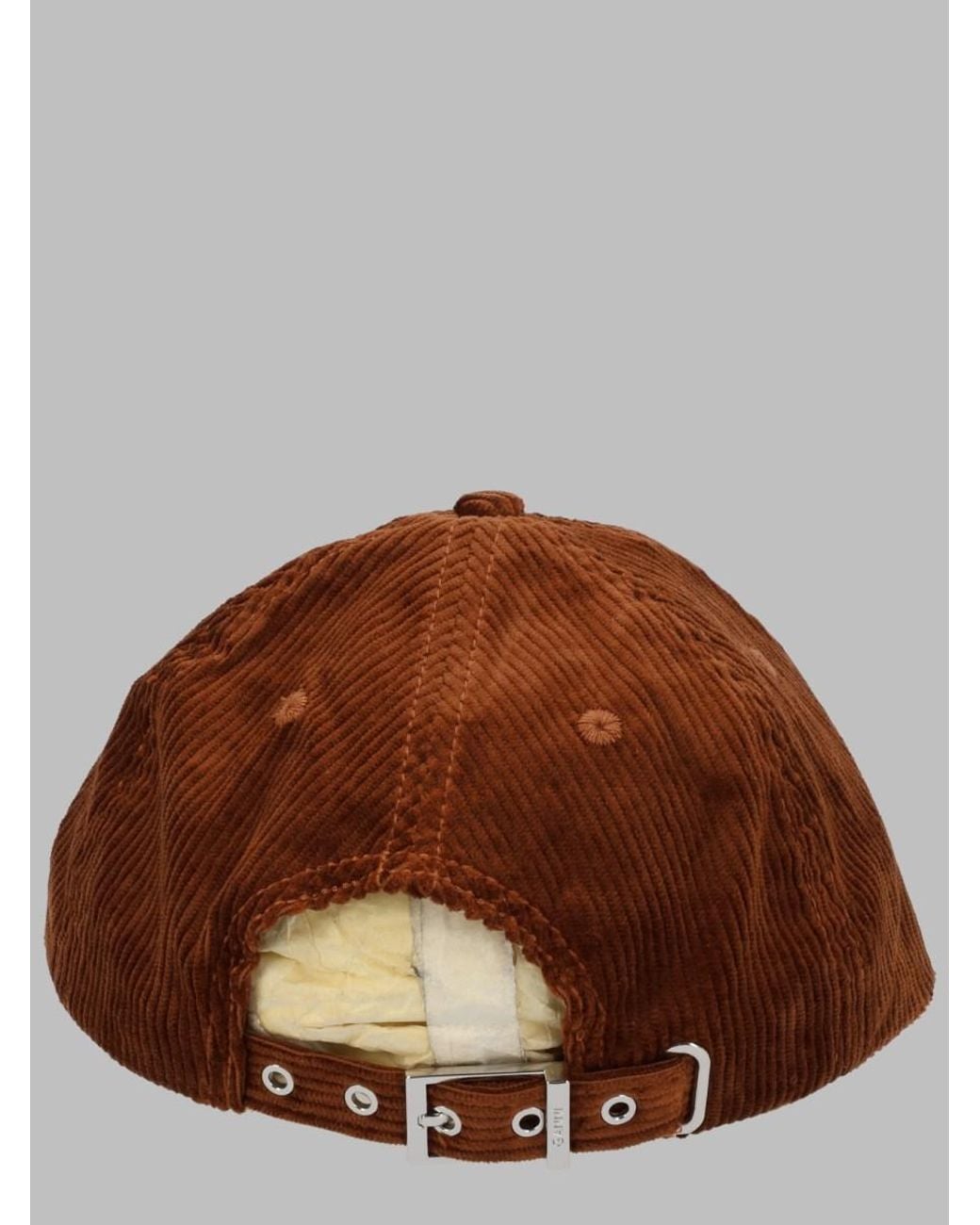 Ganni Brown Corduroy Baseball Cap Organic Cotton Hat