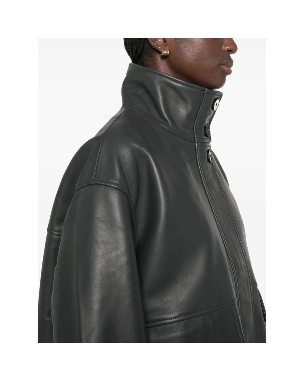Sessun Black Leather Jacket Lambskin