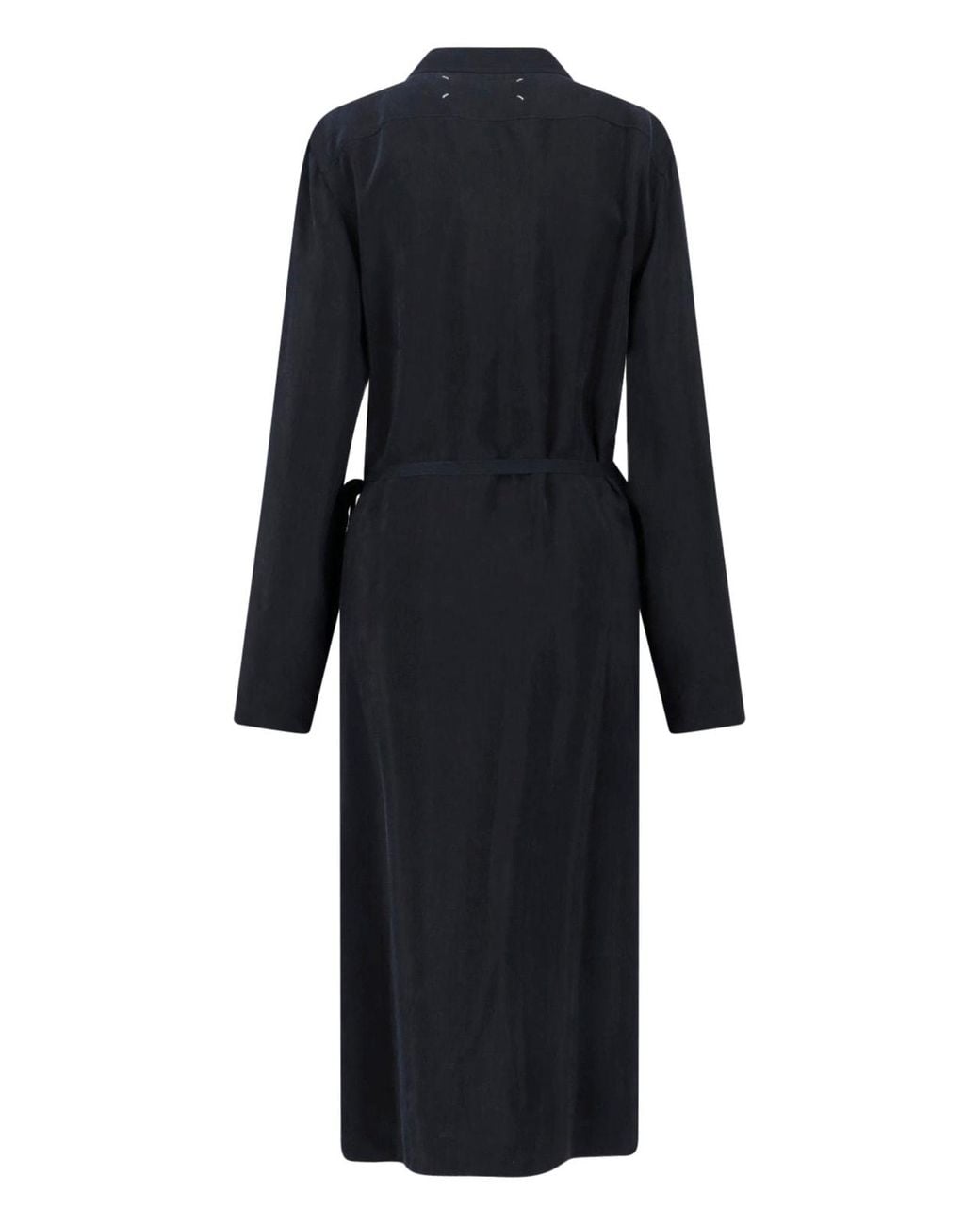 Maison Margiela Black Draped Midi Dress