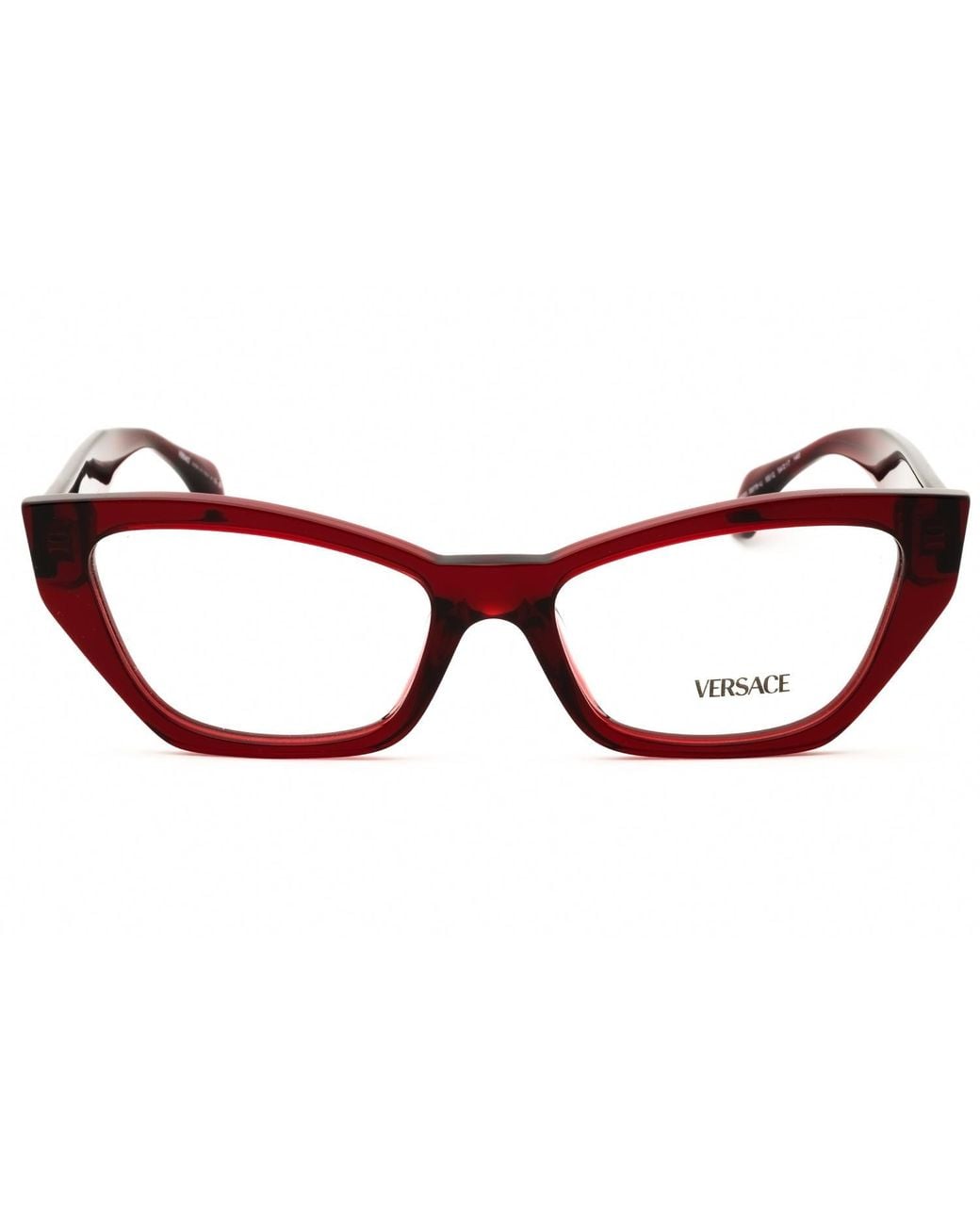 Versace Black Versace 0Ve3373U Cat Eye Acetate Eyeglasses — Burgundy