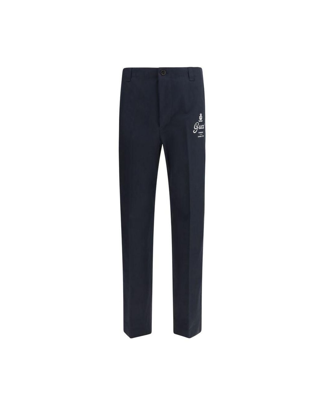 Gucci Blue Cotton Casual Pants for men