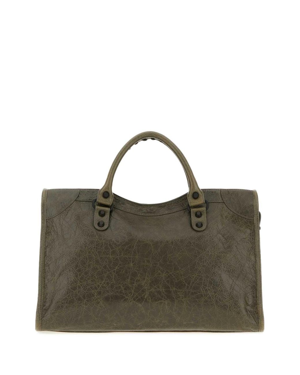 Balenciaga Brown Balenciaga Lambskin Leather Top Handle Bag