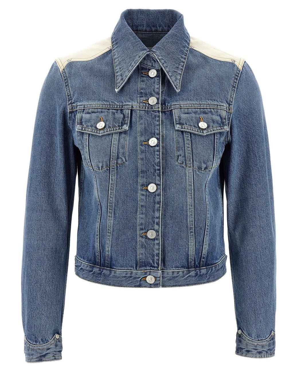 Givenchy Blue Cotton Denim With Canvas Shoulders Jacket