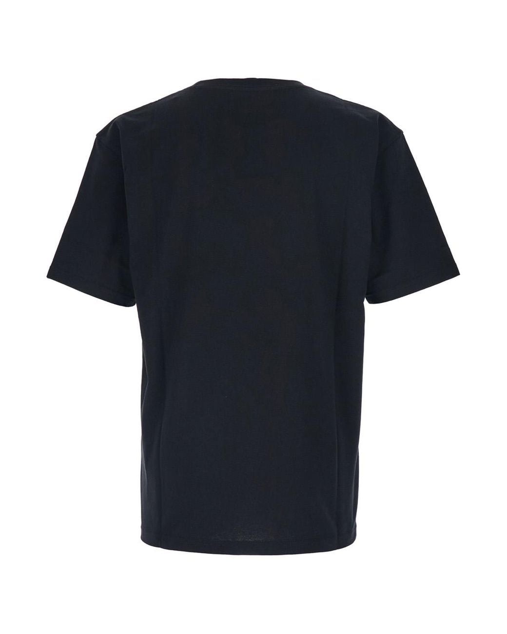 Valentino Black Crewneck T-Shirt With Front Print Cotton T-Shirts for men