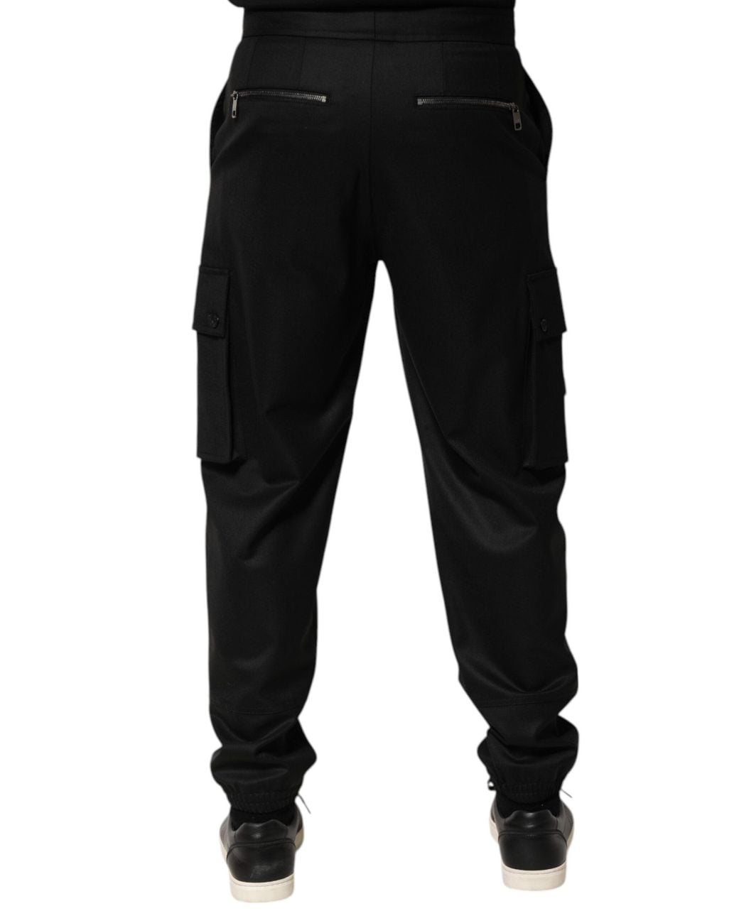 Dolce & Gabbana Black Cargo Pants Drawstring Waist for men