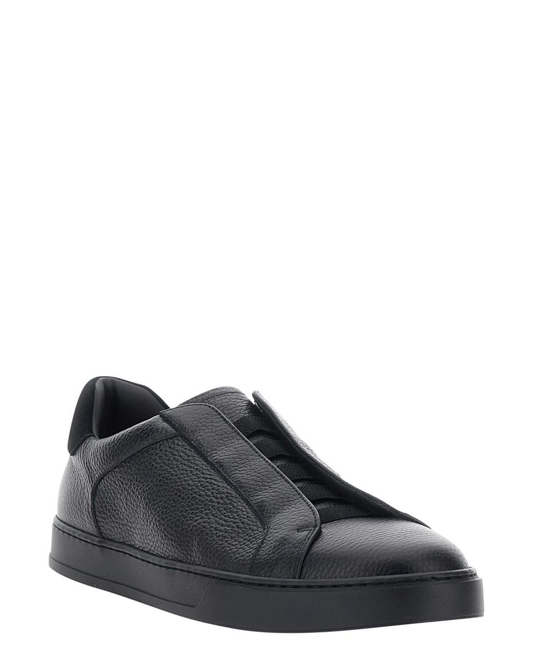 Doucal's Black Sneakers Spencer Calf Leather Trainers for men