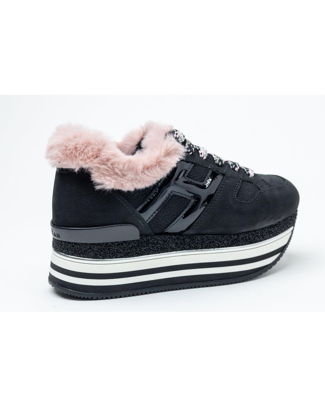 Hogan Black Maxi H222 Platform Sneakers