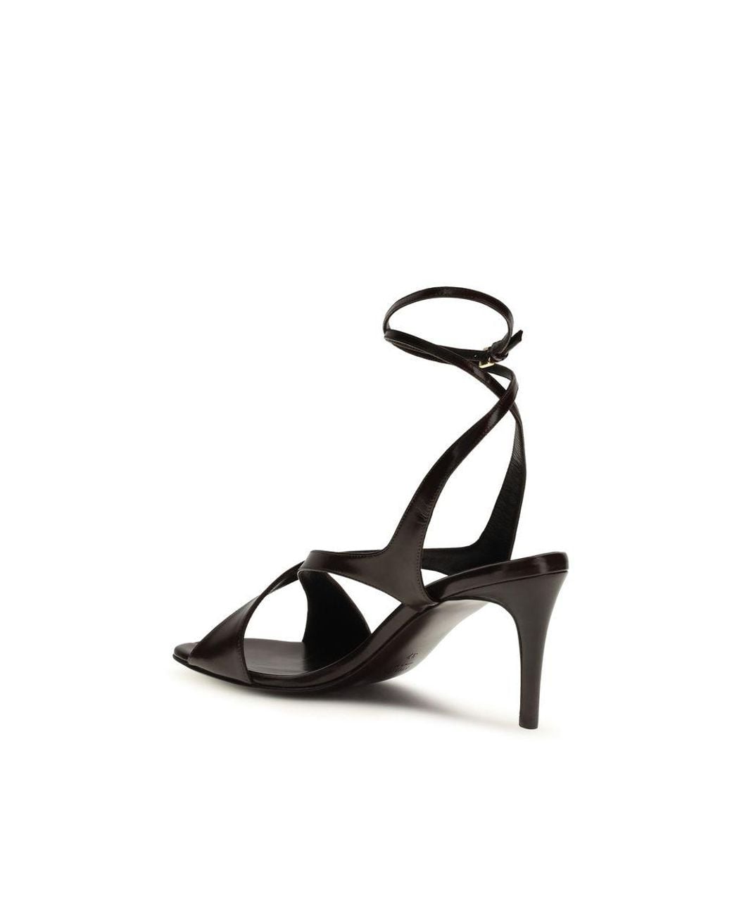 Khaite Black Calf Leather Bos Taurus Strap-On Sandals