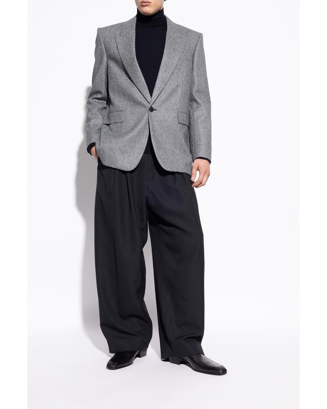 Saint Laurent Black Leather Ankle Boots 'Ozil' for men