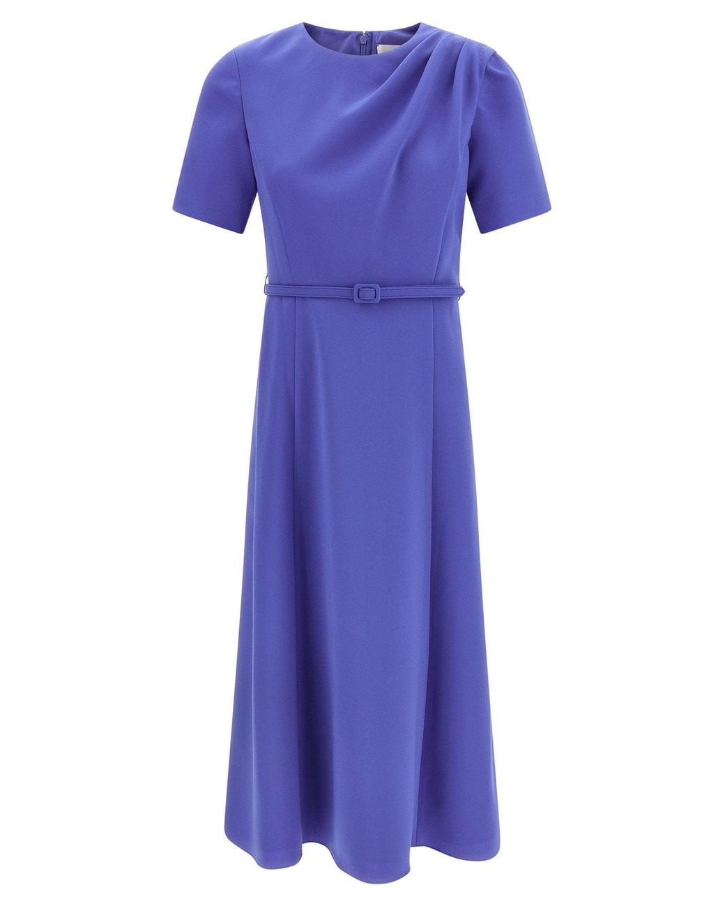 Carolina Herrera Purple Draped Stretch Crêpe Midi Dress